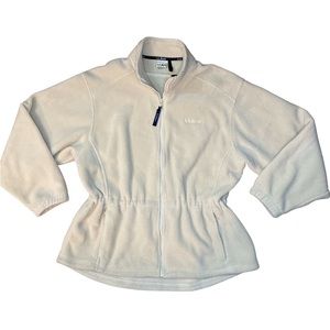 Vintage L.L. Bean Women’s Cream Sherpa Teddy Jacket Size Large Full Zip Made USA